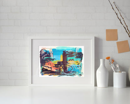 Coastal Memory – A4 Original Painting (Mixed Media on Paper)