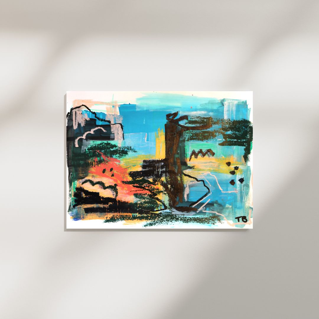 Coastal Memory – A4 Original Painting (Mixed Media on Paper)