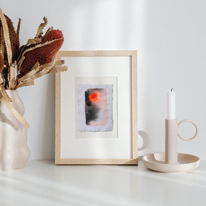 Neon Silence – Set of 3 Mini Paintings (Acrylic Ink on Japan Paper)