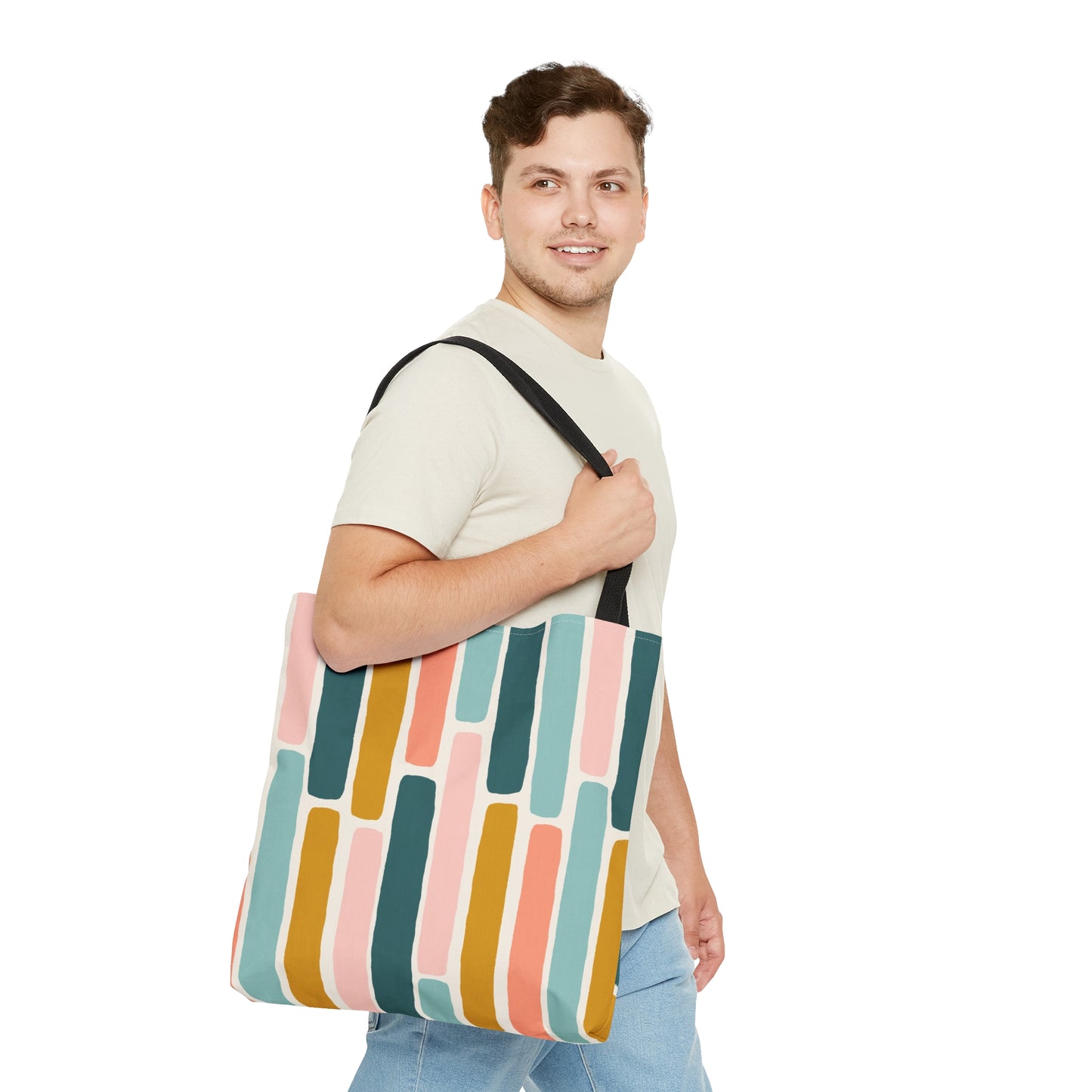 Tote Bag, Watercolor Stripes