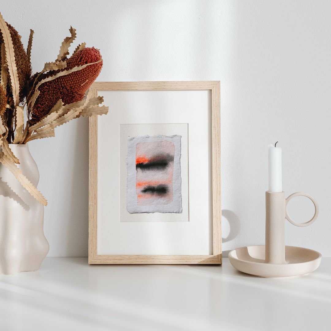 Neon Silence – Set of 3 Mini Paintings (Acrylic Ink on Japan Paper)