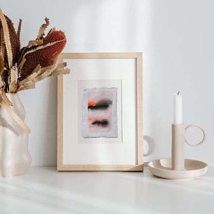 Neon Silence – Set of 3 Mini Paintings (Acrylic Ink on Japan Paper)