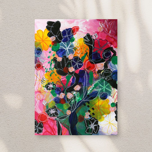 Set of 10 Postcards, Abstract Flowers