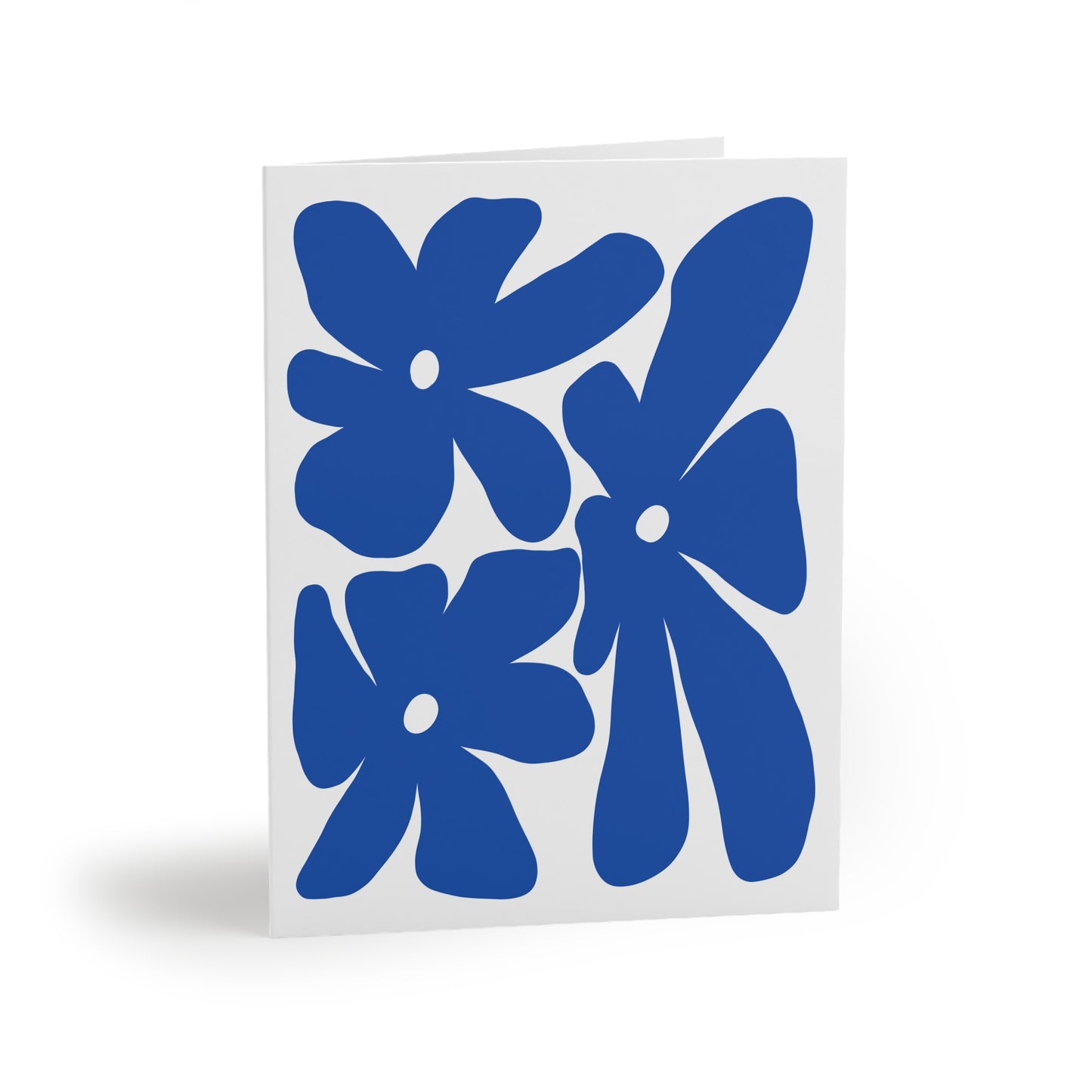 Set of 8 or 16 Greeting cards, Blue Flowers