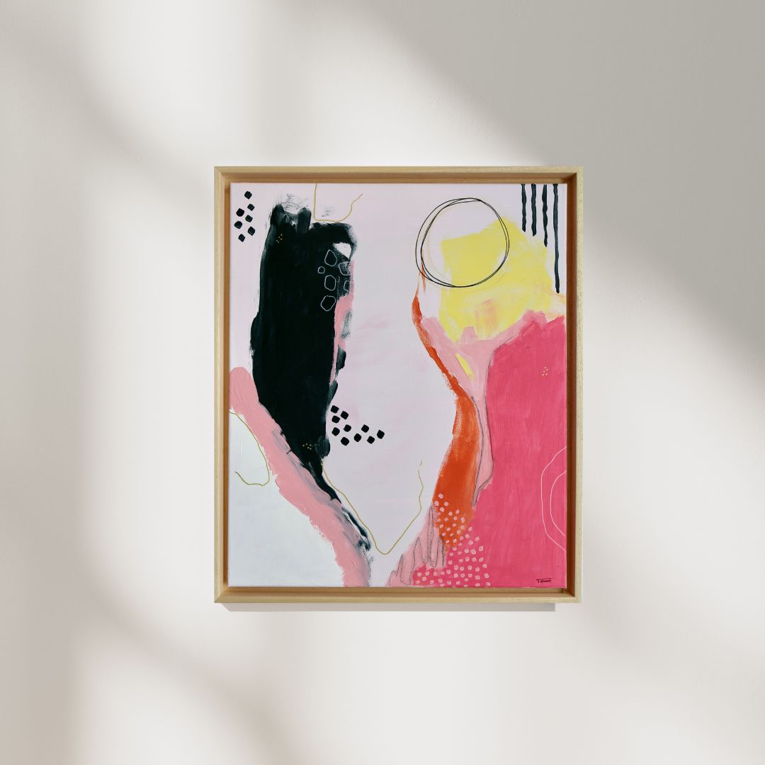 Original Mixed Media Painting, Golden Horizon, 50 x 60 cm, #01