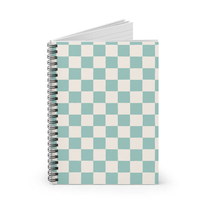 Spiral Notebook - Ruled Line, Pastel Checks