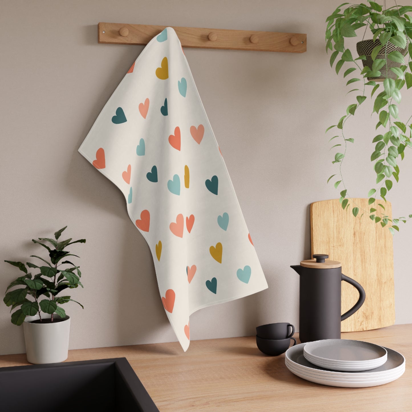 Hearts – Art Tea Towel - Tania Bisaz