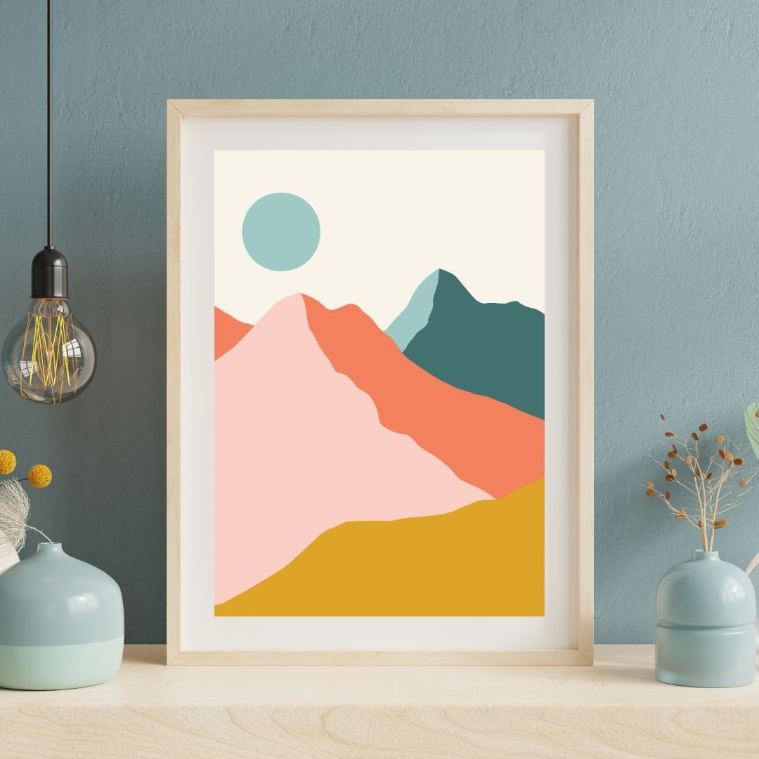 Minimal Mountains, Digital Art Print