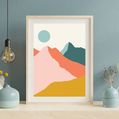 Minimal Mountains, Digital Art Print