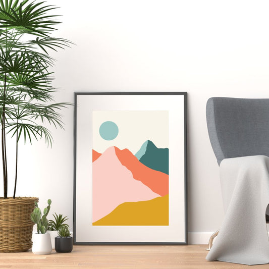 Minimal Mountains, Digital Art Print