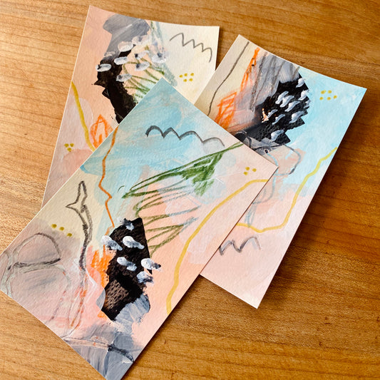 Mini Originals – Set of 3 Hand-Painted Greeting Cards