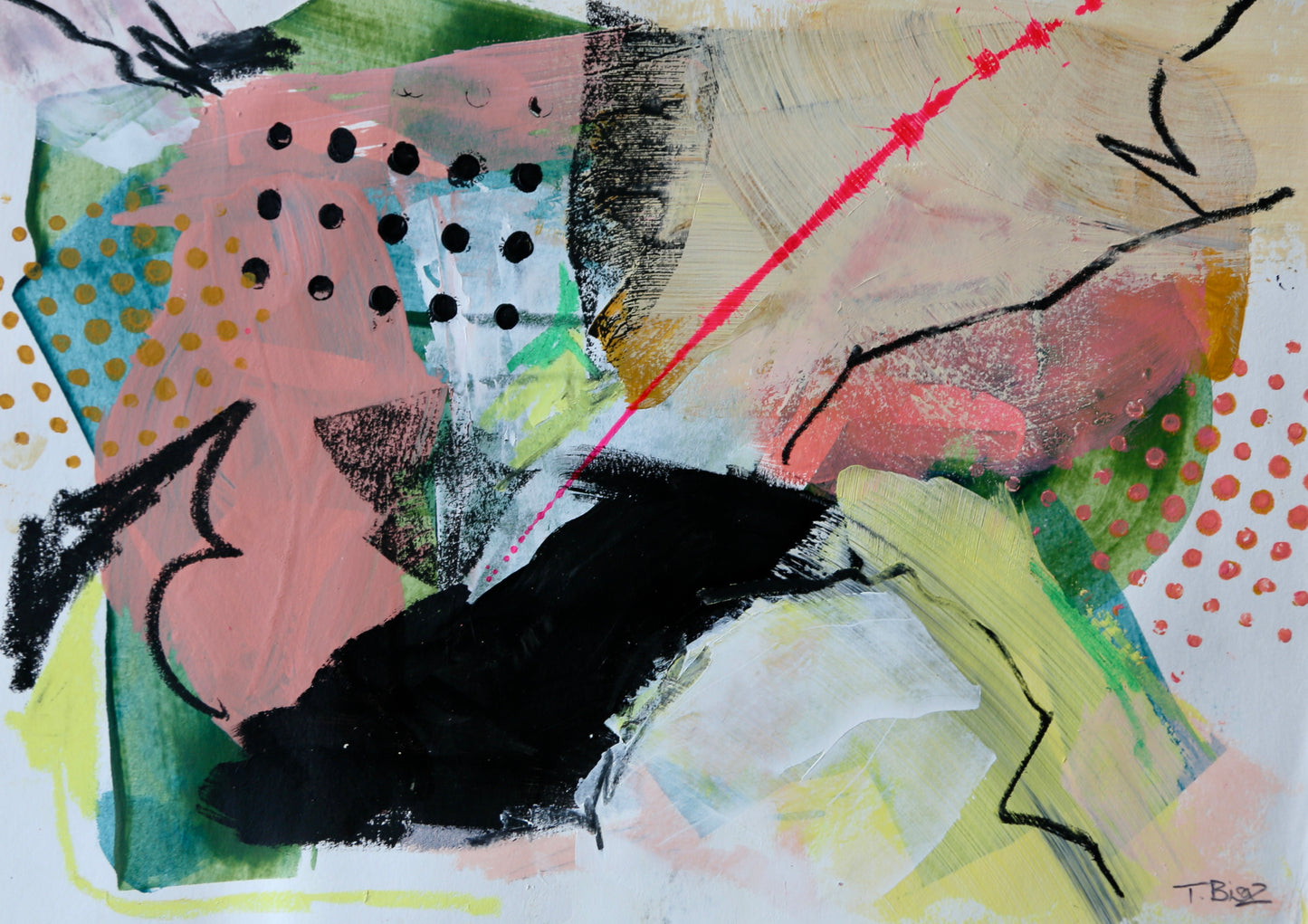 Electric Daydream – A4 Original Painting (Mixed Media on Paper)