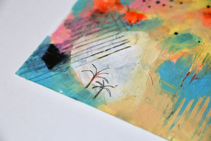 Fields of Colour – A4 Original Painting on Canvas Paper