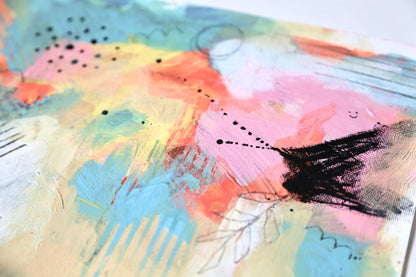 Fields of Colour – A4 Original Painting on Canvas Paper