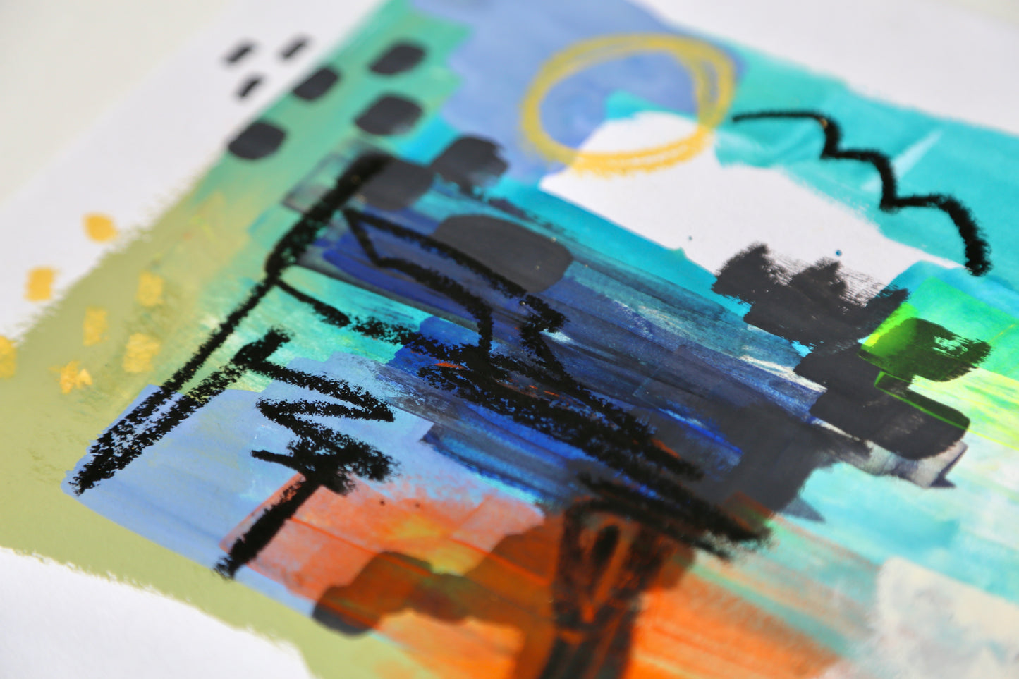 Blue Horizon – A4 Original Painting