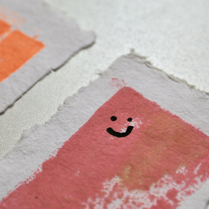 Smileys – Set of 2 Mini Paintings (Acrylic Ink on Japan Paper)