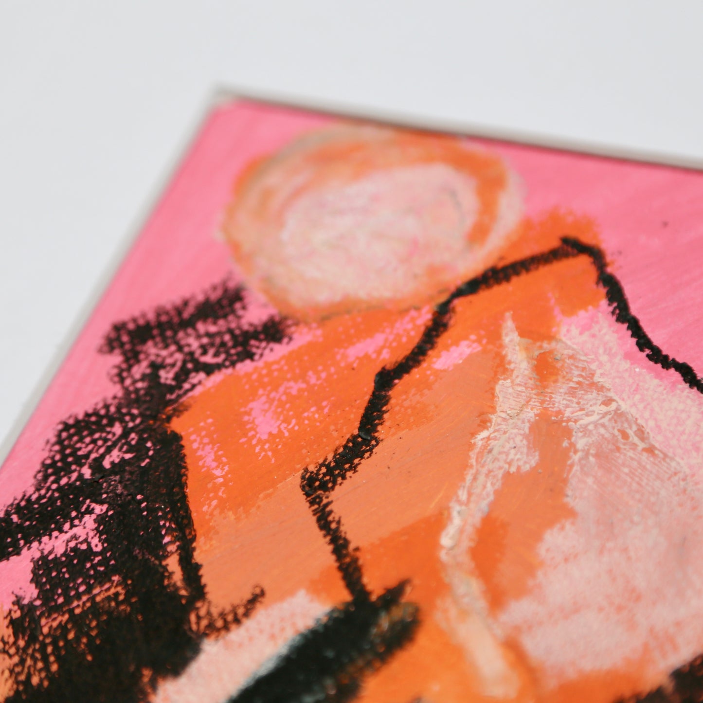 Pink Peaks – A5 Original Painting (Acrylic & Oil Pastel on Paper)