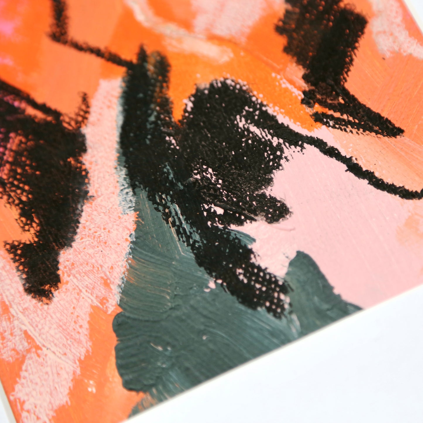 Pink Peaks – A5 Original Painting (Acrylic & Oil Pastel on Paper)