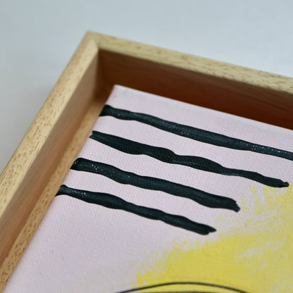 Original Mixed Media Painting, Golden Horizon, 50 x 60 cm, #01