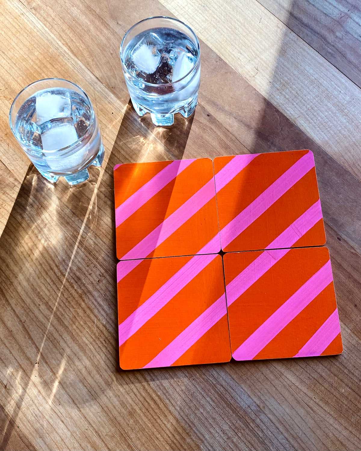 Handpainted Abstract Coasters – Set of 4