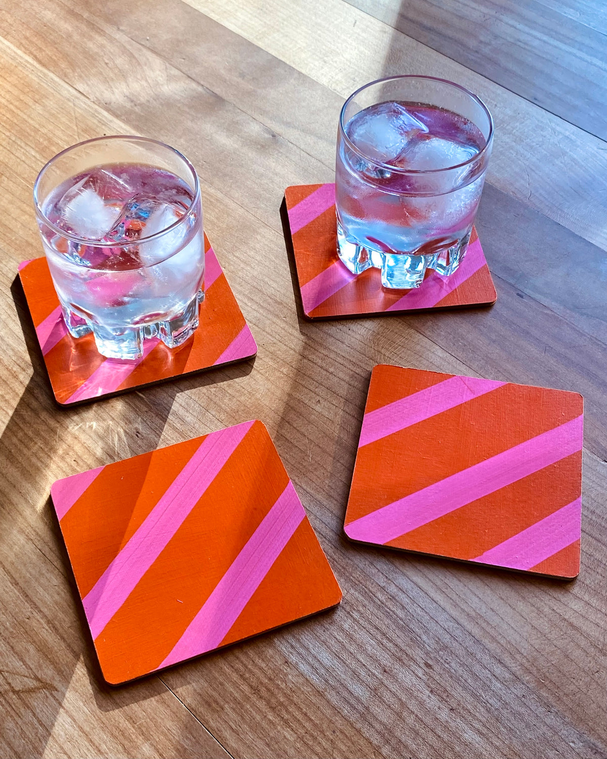 Handpainted Abstract Coasters – Set of 4