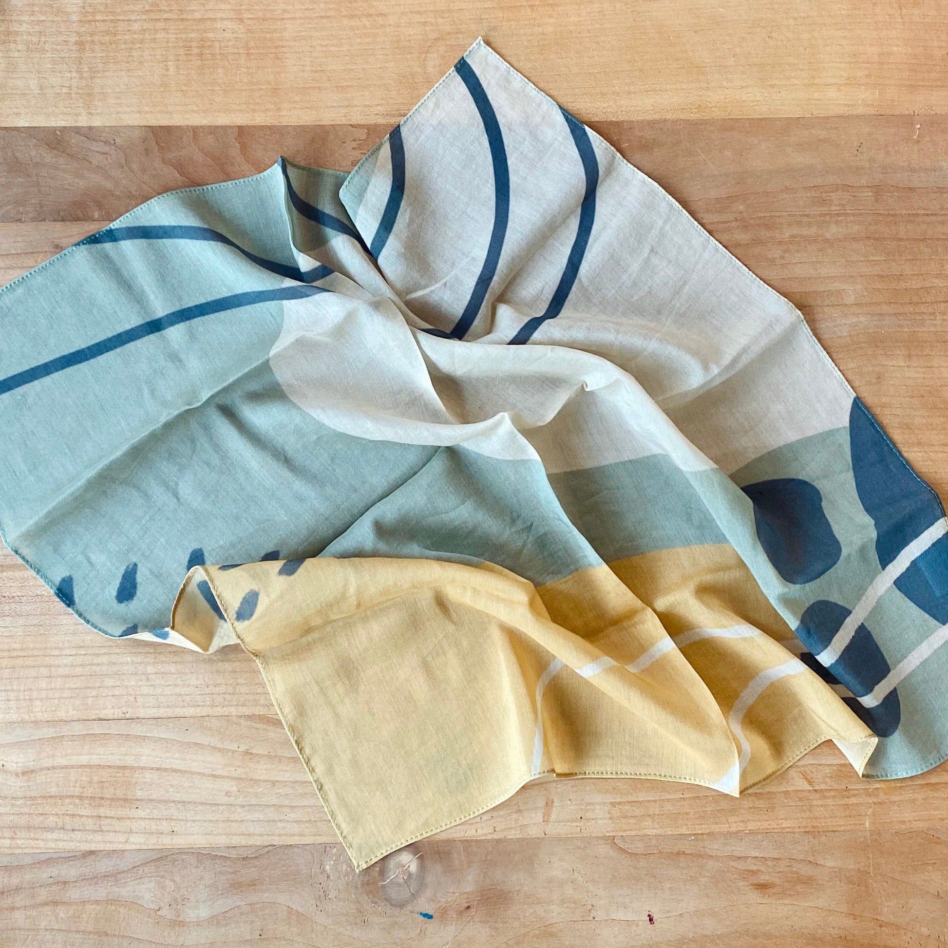 Abstract Shapes – Cotton Silk Bandana - Tania Bisaz