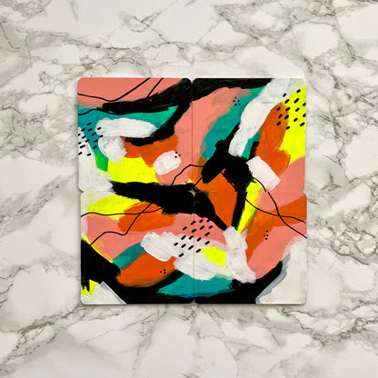 Handpainted Abstract Coasters – Set of 4