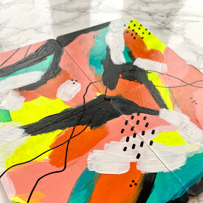 Handpainted Abstract Coasters – Set of 4