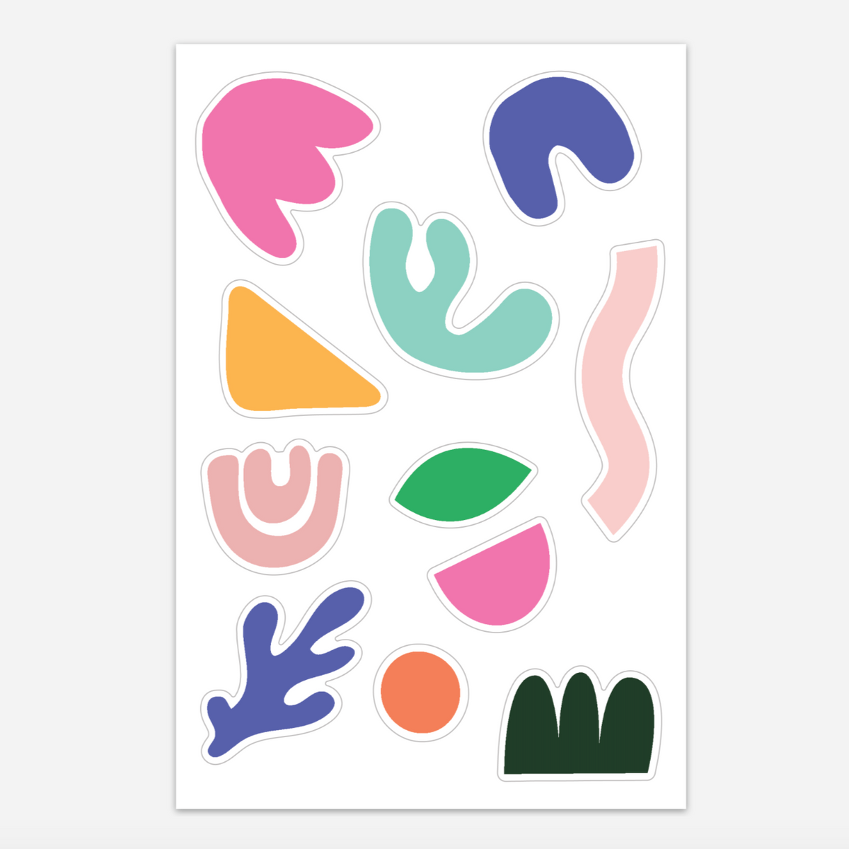Abstract Shape Sticker Abstract Shapes Sticker Sheet – 11 Vinyl Stickers – Tania Bisaz