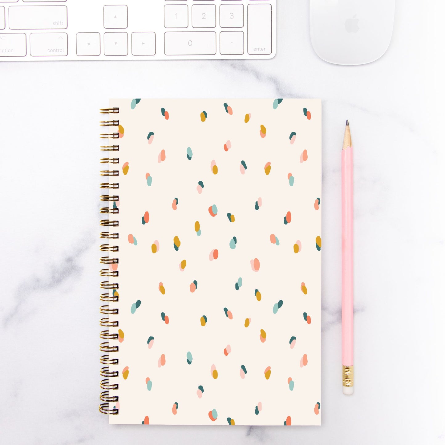 Confetti Spiral Notebook – Hardcover 5.5" x 8.5" (Blank Pages)