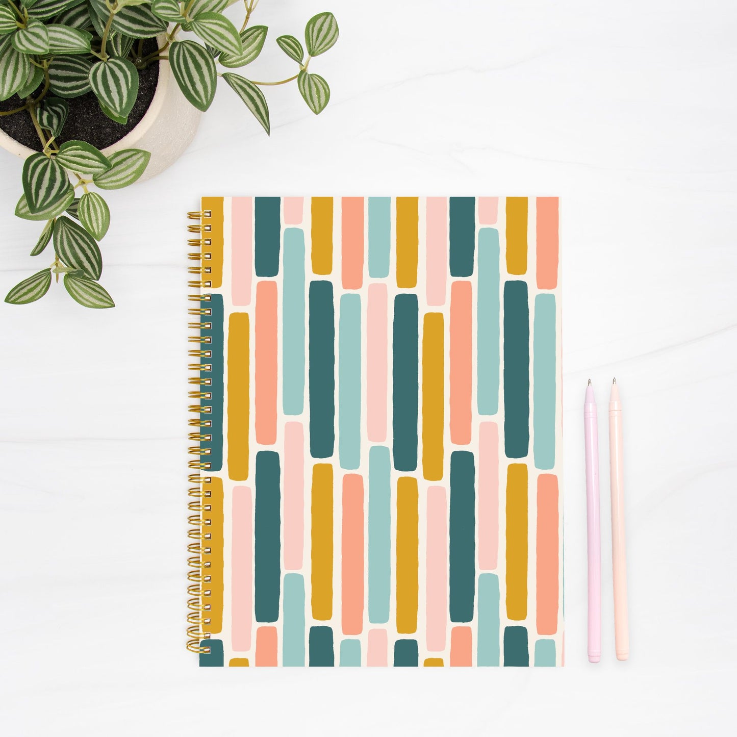 Linear Spiral Notebook – Large Hardcover 8.5" x 11"