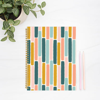 Linear Spiral Notebook – Large Hardcover 8.5" x 11"