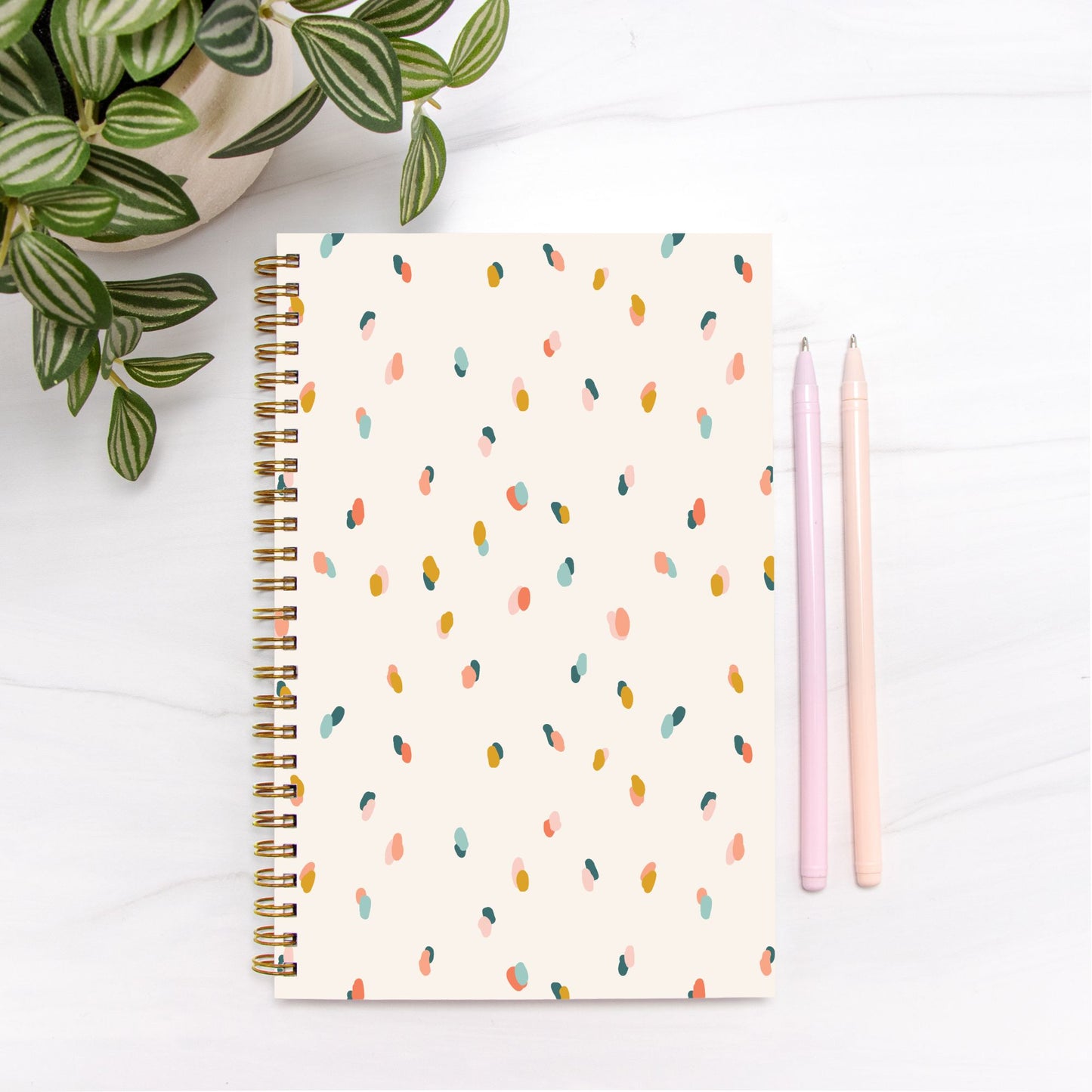 Confetti Spiral Notebook – Hardcover 5.5" x 8.5" (Blank Pages)